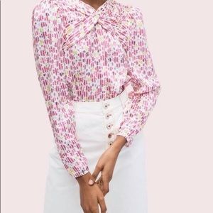 Kate spade floral long sleeve top size sm